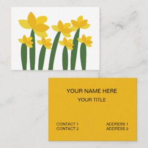 Yellow Daffodil Floral Flower Florist Business Card