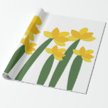 Yellow Daffodil Floral Flowers Wrapping Paper<br><div class="desc">Yellow Daffodil Floral Flowers Wrapping Paper originally designed by Nisha Prabhu. Bright and cheerful, this Yellow Daffodil Floral Flowers Wrapping Paper features a vibrant pattern of blooming daffodils against a soft, white background. The lively floral design captures the essence of spring, making it perfect for wrapping gifts for birthdays, celebrations,...</div>