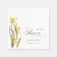 Yellow Daffodil Floral Watercolor Bridal Shower