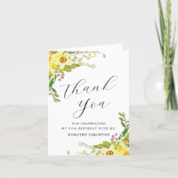 Yellow Daffodil Flower 60th Birthday Thank You