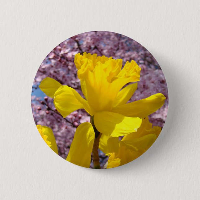 Yellow Daffodil Flower buttons Spring Blossoms (Front)