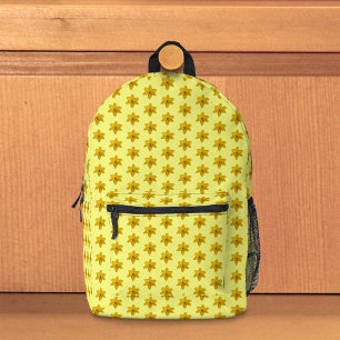 Yellow Daffodil Flower Seamless on Backpack