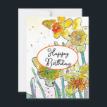 Yellow Daffodil flower Watercolor Birthday Postcard<br><div class="desc">Purple Iris irises flowers Watercolor Painting Art Wrapping Paper. Designed by me from one of my original watercolor paintings. A stylish gift sure to put a smile on anyone's face.</div>