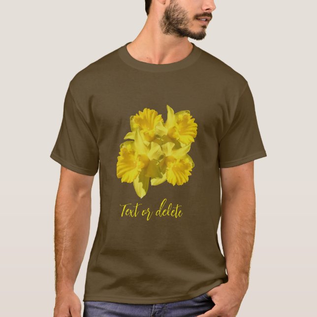 Yellow Daffodil Flowers Bouquet Personalised T-Shirt (Front)