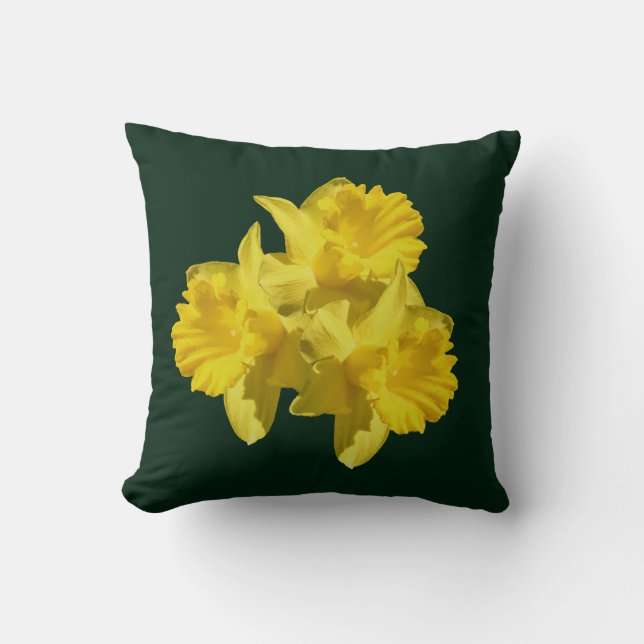 Yellow Daffodil Flowers  Cushion (Front)