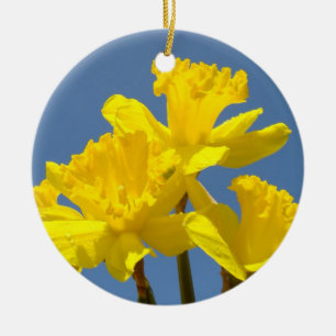 Yellow Daffodil Flowers gifts hanging ornaments