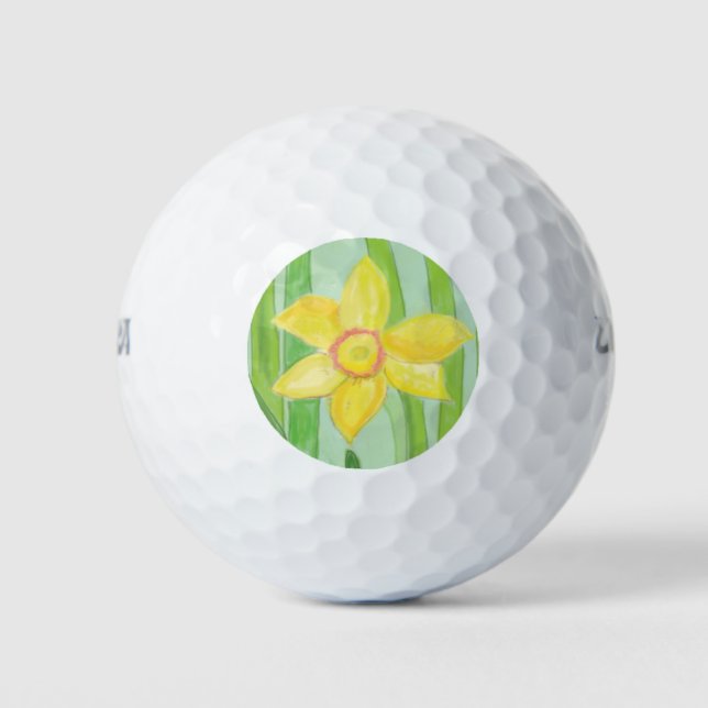Yellow Daffodil Golf Balls (Front)