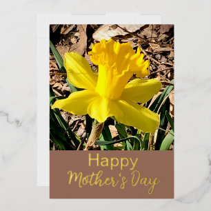 Yellow Daffodil Happy Mother’s Day  Gold