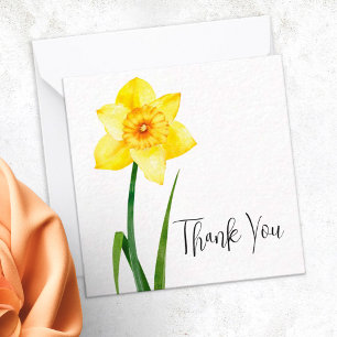 Yellow Daffodil Narcissus Personalised Thank You Card