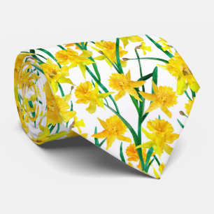Yellow Daffodil Pattern Tie