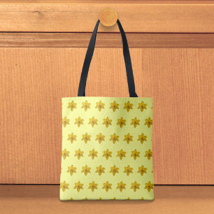 Yellow Daffodil Seamless Pattern on Tote Bag