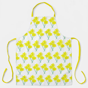 Yellow Daffodil Spring Flower Bunch Floral Bouquet Apron