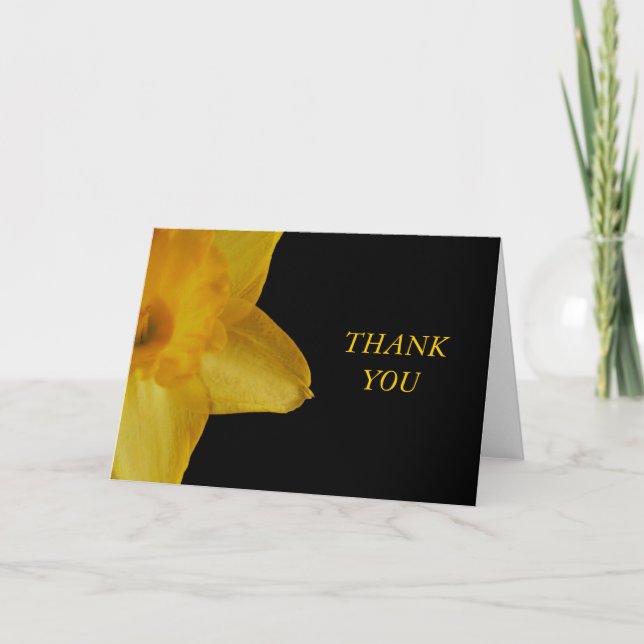 Yellow Daffodil Thank You Note Card (Front)