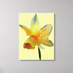 Yellow Daffodil watercolour Spring flower Art Canvas Print
