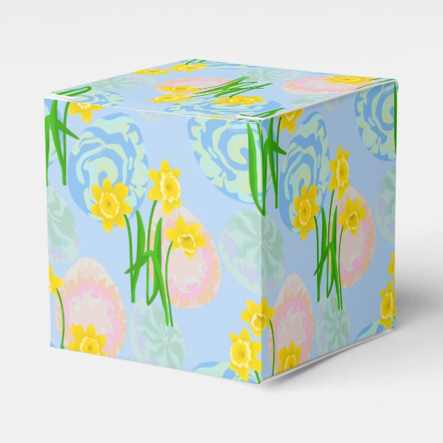 Yellow Daffodils  Favour Box (Front Side)