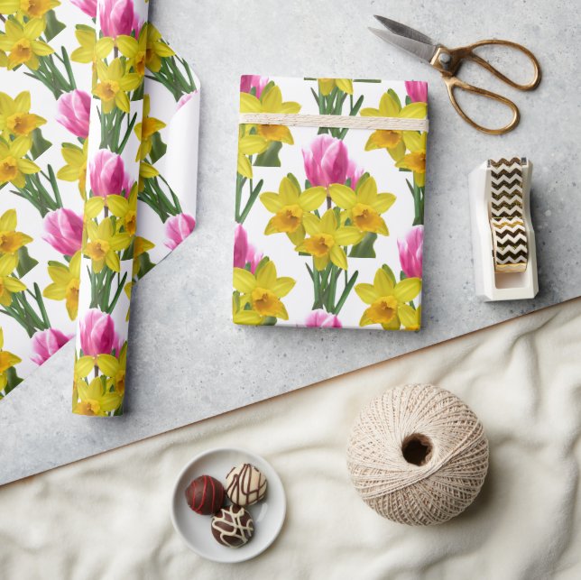 Yellow Daffodils Floral Wrapping Paper (Crafts)