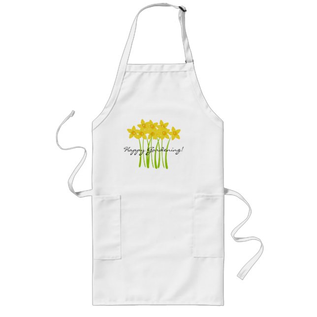 Yellow Daffodils Happy Gardening Apron (Front)