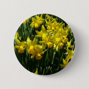 Yellow Daffodils I Cheery Spring Flowers 6 Cm Round Badge