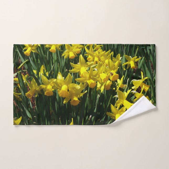 Yellow Daffodils I Cheery Spring Flowers Hand Towel (Hand Towel)