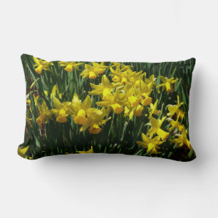 Yellow Daffodils I Cheery Spring Flowers Lumbar Cushion