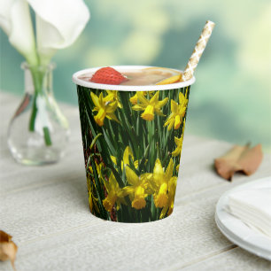 Yellow Daffodils I Cheery Spring Flowers Paper Cups