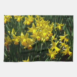 Yellow Daffodils I Cheery Spring Flowers Tea Towel