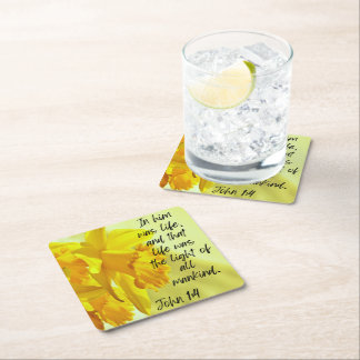 Yellow Daffodils Party Paper Coaster
