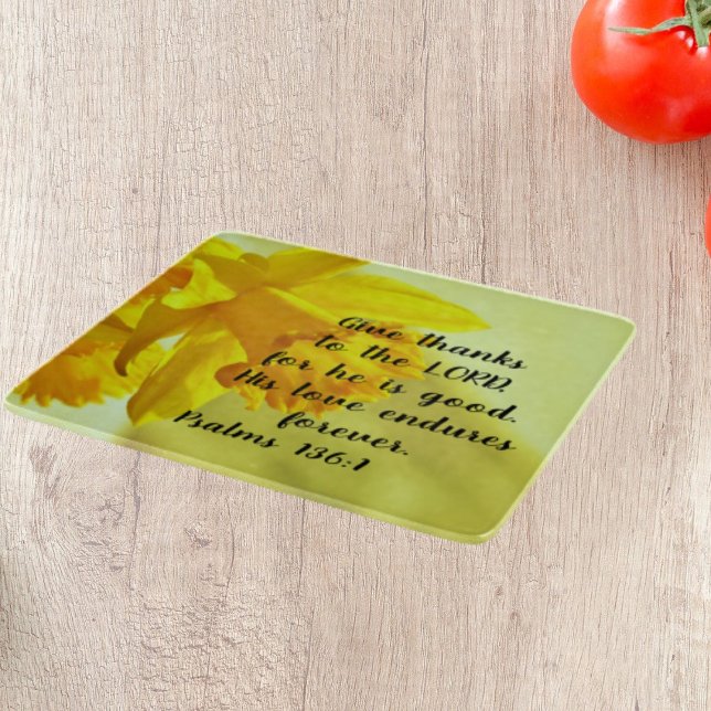 Yellow Daffodils Scripture Cutting Board (Creator Uploaded)
