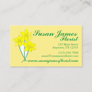Yellow Daffodils Spring Flowers Bunch Florist Business Card