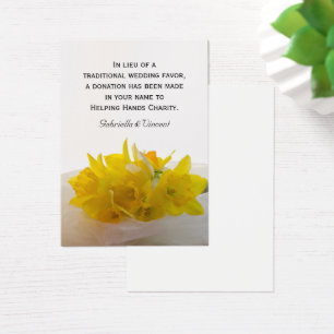 Yellow Daffodils Spring Wedding Charity Favour Car