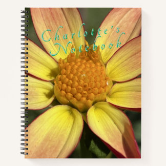 Yellow Dahlia Customizable Spiral Notebook