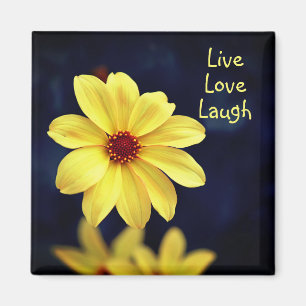 Yellow Dahlia Elegant Flower Inspirational Quote Magnet