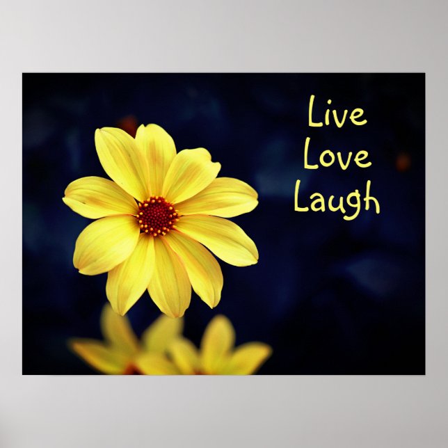 Yellow Dahlia Elegant Flower Inspirational Quote Poster (Front)