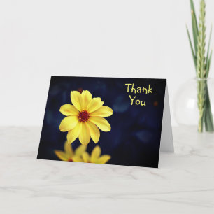 Yellow Dahlia Elegant Flower Thank You Card
