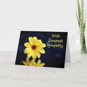 Yellow Dahlia Elegant Flower With Deepest Sympathy Card