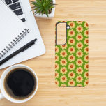 Yellow Dahlia Floral Pattern on Green Samsung Galaxy Case<br><div class="desc">Protect your Samsung Galaxy S22 phone with this durable phone case that features the photo image of a little, yellow Dahlia flower on a lime green background and printed in a repeating pattern. A fun, floral design! Select your phone style. NOTE: You may need to edit and adjust image as...</div>