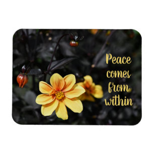 Yellow Dahlia Flowers Wisley Gardens Motivational Magnet