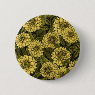 Yellow Dahlia garden 6 Cm Round Badge