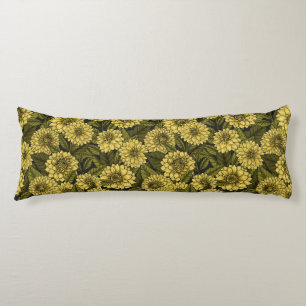 Yellow Dahlia garden Body Cushion