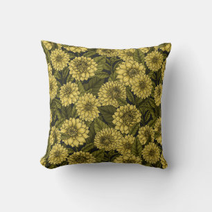 Yellow Dahlia garden Cushion