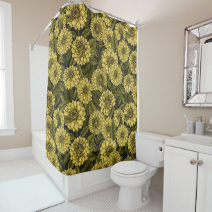 Yellow Dahlia garden Shower Curtain