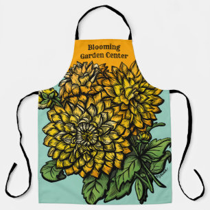 Yellow Dahlias Floral  Apron