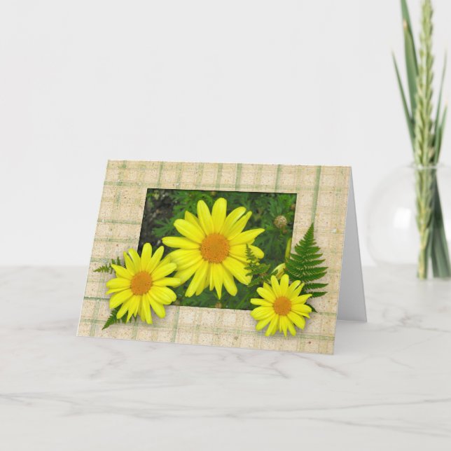 Yellow Daisies Blank Note Card (Front)