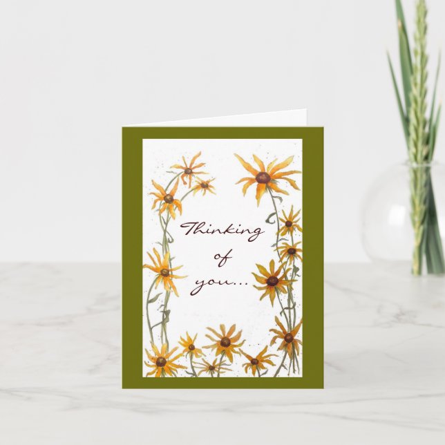 Yellow Daisies Caring and Support greeting card (Front)