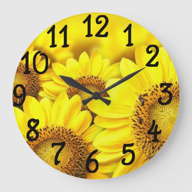 Yellow Daisies Design Bedroom Dorm Wall Clock (Front)