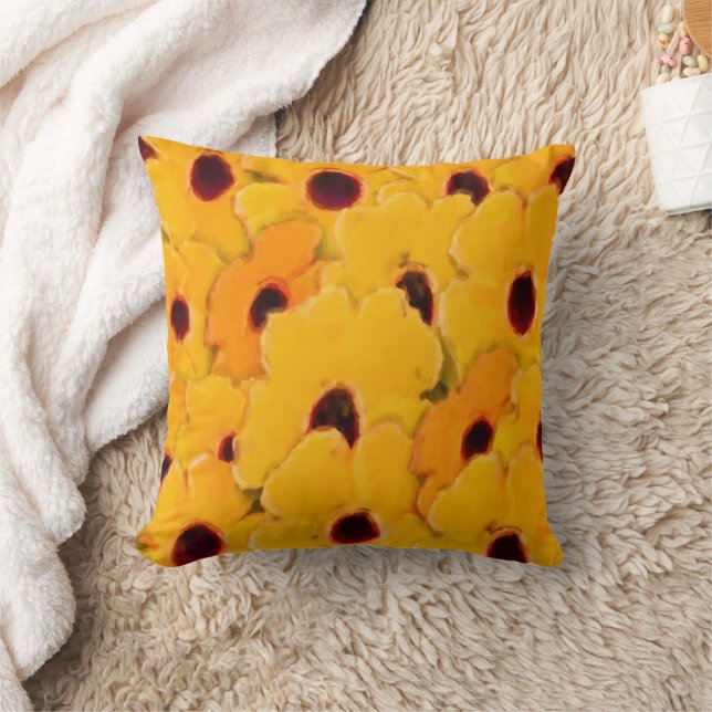 Yellow Daisies Floral Art Cushion (Blanket)