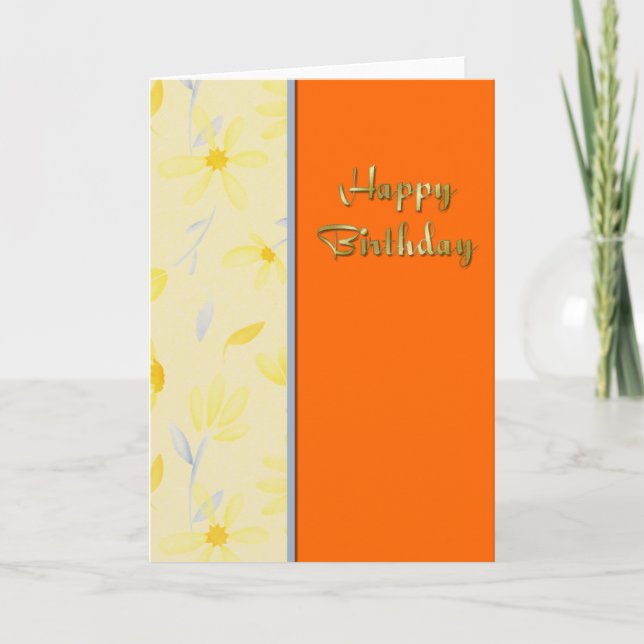Yellow Daisies - Happy Birthday Card (Front)