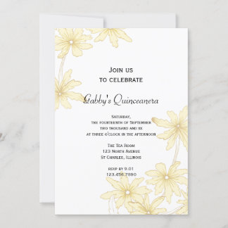 Yellow Daisies Quinceanera Party Invitation