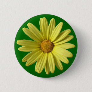 Yellow Daisy 6 Cm Round Badge