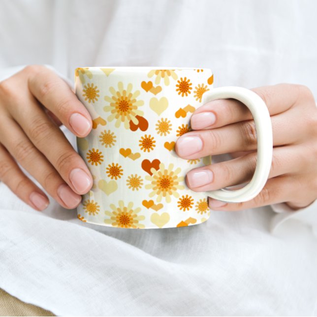 Yellow Daisy and Heart Coffee Mug (Creator Uploaded)